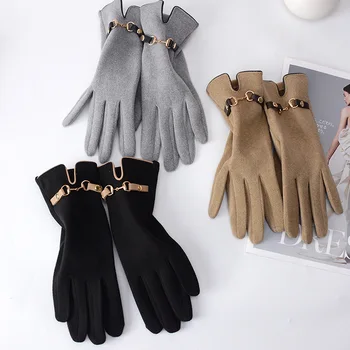 2022 nové nemecké velvet rukavice žena zimné plus velvet kórejský teplé rukavice pre dotykový displej rukavice lyžiarske na koni