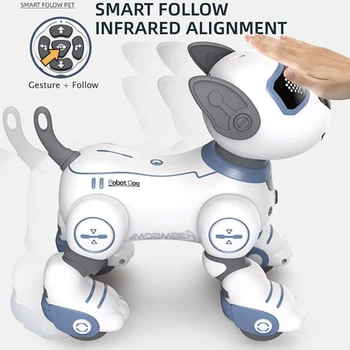Inteligentné Diaľkové Ovládanie Robota Psa Bezdrôtový RC Šteňa Interaktívne Inteligentná Hračka Nasledujúce Push-up Sedí Drepe Spev