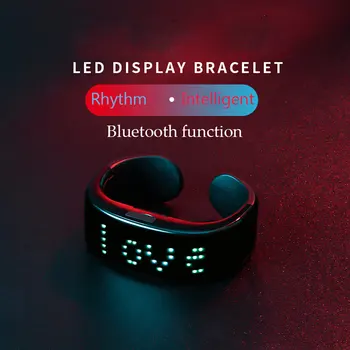 LED Displej Náramok Žiariace Bluetooth Náramok Svietiace Náramky DIY Vzory Svietiť, Party Dekorácie Noc so Systémom Smart Hodinky