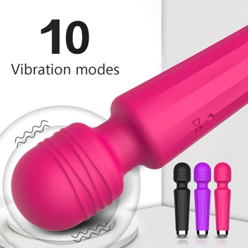 Výkonný AV Vibrátor 10 Režimy G Mieste Stimulátor Klitorisu Telo Masážneho USB Nabíjanie Čarovná Palička Dospelých Produkt Sexuálne Hračky pre Ženy