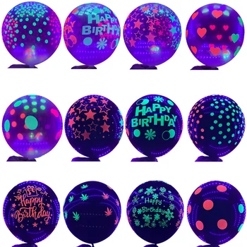 Svietiť v Tme Dodávky Neon Party Dekorácie Svetelné Ballon Krepový Papier Disco Birthday Banner Halloween Dekor je Potrebné UV Svetlo