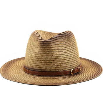 Vintage Panamský Klobúk Mužov Slamy Fedora Muž Slnko klobúk Ženy Letné Beach Britský Štýl Chapeau Jazz plstený klobúk Spp Sombrero
